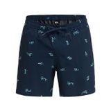 Quiksilver Deniz Şortu Stretch Printed Volley 16", S, EQYJV04217, Total Eclipse, Erkek