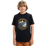 Quiksilver Düz Siyah Erkek Çocuk T-Shirt EQBZT04836-EVO THREE SEAS SS YTH