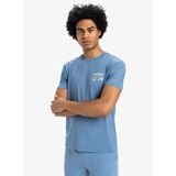 Quiksilver EQYKT04373 LAP TIME SS TEE Mavi Bisiklet Yaka Düz Erkek T-Shirt
