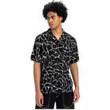 Quiksilver EQYWT04626 Mercury Chrome Ss Gömlek Siyah-Beyaz Erkek Gömlek - Siyah - Beyaz