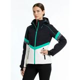 Quiksilver ERJTJ03512-PEAK CHIC SOFTSHELL JK Siyah Desenli Kadın Waterproof Kayak Montu