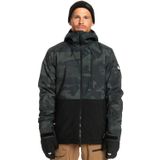 Quiksilver Erkek EQYTJ03403 Mission Printed Block Jk Spray Camo True Black Kışlık Mont, Çok Renkli, S