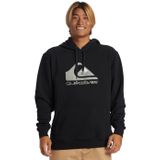 Quiksilver Erkek kapüşonlu kazak, büyük logolu kazak, Siyah, S