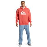 Quiksilver Erkek kapüşonlu kazak, büyük logolu kazak, Spiced Coral., M