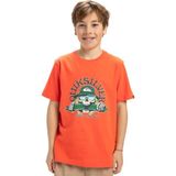 Quiksilver Ev Skull Feast Yth Erkek Çocuk Tişört - Mercan - 10 Yaş