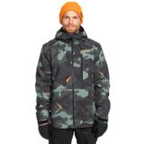 Quiksilver Mission Printed Jk erkek montu (1'li paket), Yapboz Kamuflaj Deniz Spreyi, XS