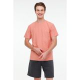 Quiksilver Slub Roundneck Erkek Kırmızı Tişört - Kiremit