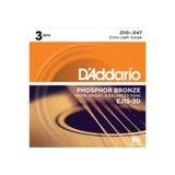 Quilla Accessory DADDARIO EJ15-3D AKUSTİK GİTAR TEL SETİ, 3'LÜ PAKET, PHOSPHOR-BRONZ