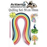 Quilling Seti 10 Mm Kalın 5 Paket Quling Kağıt Katlama Kıvırma Sanatı Telkari Kuiling Karışık Renkli