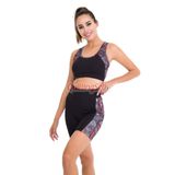 Quilling Siyah Renk Lady 4013 Kadın Kısa Tayt Büstiyer Spor Takım