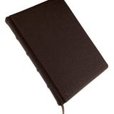 Quimpir Defter 14,3*20,5 cm Sert Kapak Hakiki Deri Çizgili Yaldız Kenar Boyamalı Kahverengi Defter