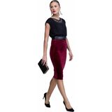 Quincey Kadife Dar Kesim Etek - 52 - Bordo