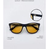 Quinley Rise Siyah Çerçeve Sarı Polarize Yansımayı Engelleyen Cam UV400 Koruma Filitreli Yeni Seri Erkek Çelik Menteşeli Güneş Gözlüğü