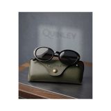Quinley Viola Siyah Çerçeve Siyah Çerçeve Siyah Camlı UV400 Filitreli Trend Oval Güneş Gözlüğü Kadın
