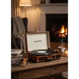Quiqa Hanami Hem Sarjlı Hem Bluetooth'lu Tüm Plakları Çalan Pikap - Kahverengi