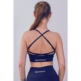 Quitaly Virtus Kadın Seamless Büstiyer Lacivert Çapraz Askılı Tasarım ile Günlük ve Spor Kullanıma Uygun - XL
