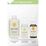 Quivis 3’lü Cilt Bakım Seti- Glikolik Asit Tonik 200ml - C Vitamini Serum 30ml ve Niacinamide Serum 30ml