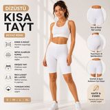 Qulat Modal Kumaş Dizüstü Kısa Tayt – Ince Lastikli, Yüksek Konfor, Günlük & Spor Kullanım - Beyaz - 3XL