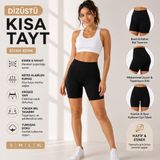 Qulat Modal Kumaş Dizüstü Kısa Tayt – Ince Lastikli, Yüksek Konfor, Günlük & Spor Kullanım - Siyah - 3XL