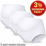 Qulat Yüksek Bel Hamile Külodu 3’lü Set – Karma Renk (Siyah/beyaz/ten)