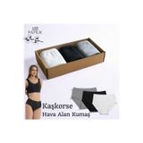 Qulothes Organik Kraft Kutuda 3 Lü Yüksek Bel Hava Alan Kumaş Ribana Pamuklu Kadın Külot
