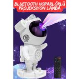 QÜMÜŞ Bluetooth Hoparlörlü Astronot Galaxy Projektör Yıldızlı Gece Lambası Ay Projektör Ev ve Oyun Odası