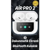 QÜMÜŞ Dokunmatik Led Ekranlı Bluetooth Pro 2.Nesil Bluetooth Kulaklık İphone13 Mini Uyumlu