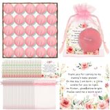 Qunclay 100 Set Bebek Duş Şekeri Misafirler için 100 Adet Çay Işık Mumları Konuklar için Bebek Duş Mumları Tealight 100 Teşekkür Etiketi ve Bebek Cinsiyet Gösterimi Partisi için 100 İade Hediye Çantası