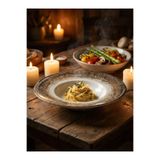 QURA Porselen Valore Makarna Tabağı- Çukur Tabak 29 cm 460 cc-Spagetti Tabağı-Tek 'li