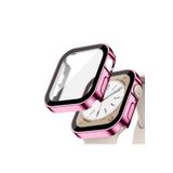Quse Apple Watch 41mm Suya Dayanıklı Kasa + Ekran Koruyucu Kılıf – Pembe – Series 7-8-9 ile Uyumlu