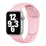 Quse Apple Watch Series SE/11/10/9/8/7/6/5/4/3 42mm-41mm-40mm-38mm Uyumlu M/l Spor Silikon Kordon Pastel Pembesi - M/L (Medium/Large) - Toz Pembe
