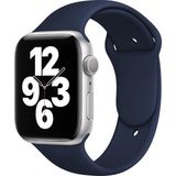 Quse Apple Watch Series SE/11/10/9/8/7/6/5/4/3 42mm-41mm-40mm-38mm Uyumlu S/m Spor Silikon Kordon Lacivert - S/M (Small /Medium)