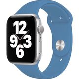 Quse Apple Watch Series SE/11/10/9/8/7/6/5/4/3 46mm-45mm-44mm Uyumlu M/L Spor Silikon Kordon Loş Mavi - M/L (Medium/Large) - Duman Mavi