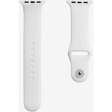 Quse Apple Watch Series SE/11/10/9/8/7/6/5/4/3 46mm-45mm-44mm Uyumlu S/M Spor Silikon Kordon Beyaz - S/M (Small /Medium)