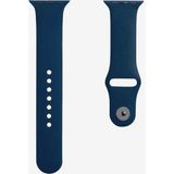 Quse Apple Watch Series SE/11/10/9/8/7/6/5/4/3 46mm-45mm-44mm Uyumlu S/M Spor Silikon Kordon Lacivert - S/M (Small /Medium)