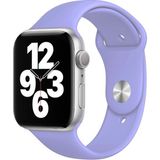 Quse Apple Watch Series SE/11/10/9/8/7/6/5/4/3 46mm-45mm-44mm Uyumlu S/M Spor Silikon Kordon Lila - S/M (Small /Medium)