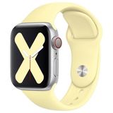 Quse Apple Watch Series SE/11/10/9/8/7/6/5/4/3 46mm-45mm-44mm Uyumlu S/M Spor Silikon Kordon Limon Sarısı - S/M (Small /Medium)