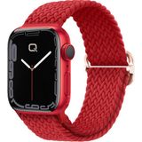 Quse Apple Watch Series SE/11/10/9/8/7/6/5/4/3 ile Uyumlu 42mm-41mm-40mm-38mm Ayarlanabilir Tokalı Örgü Kordon Kırmızı - (Series 10/11 42Mm) - 41Mm - 40Mm - 38Mm