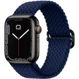 Quse Apple Watch Series SE/11/10/9/8/7/6/5/4/3 ile Uyumlu 42mm-41mm-40mm-38mm Ayarlanabilir Tokalı Örgü Kordon Lacivert - (Series 10/11 42Mm) - 41Mm - 40Mm - 38Mm
