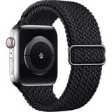 Quse Apple Watch Series SE/11/10/9/8/7/6/5/4/3 ile Uyumlu 46mm-45mm-44mm-42mm Ayarlanabilir Tokalı Örgü Kordon Siyah - 46Mm - 45Mm - 44Mm - (Series 1-3 42Mm)