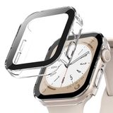 Quse Kasa Koruyucu Kılıf, Apple Watch Series SE/9/8/7/6/5/4 ile Uyumlu, Ekran Koruyucu, Suya Dayanıklı, 45MM/44MM/41MM/40MM (Şeffaf, Series 10 42MM)