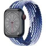 Quse Solo Loop Örgü Kordon, Apple Watch Series SE/11/10/9/8/7/6/5/4/3 Uyumlu 42mm-41mm-40mm-38mm, Medium, Yaban Mersini - Mavi - Açık Mavi - Beyaz