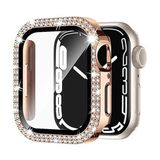 Quse Taşlı Kasa Koruyucu, Apple Watch Series 10 9 8 7 6 5 4 3 ile Uyumlu 46mm/45mm/44mm/42mm/41mm/40mm/38mm Ekran Koruyucu (Rose Gold, 41MM)