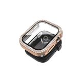Quse Taşlı Kasa Koruyucu, Apple Watch Series 10/11 42mm ile Uyumlu Ekran Koruyucu, Rose Gold