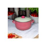 qussine 24 Cm Emaye Kızartma Yoğurt Tenceresi 5.5 Litre Pembe