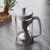 Qussine Bitki Çayı ve Filtre Kahve Demliği French Press 600ML Gri