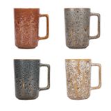 QUTREY Kahve, çay, kakao, meyve suyu için 4, 15 oz seramik içme fincanı Çok Renkli Kahve Kupaları Seti