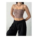 QUTTA Kadın Vizon Askılı Sandy Crop Bluz