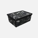 Qutu Trend Black Marble 10 lt Saklama Kutusu