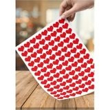 Quun 110 Adet 2 Cm Yapışkanlı Kalp Şekilli Kırmızı Sticker Etiket Hediye Paketleme Parti Hediyeleri